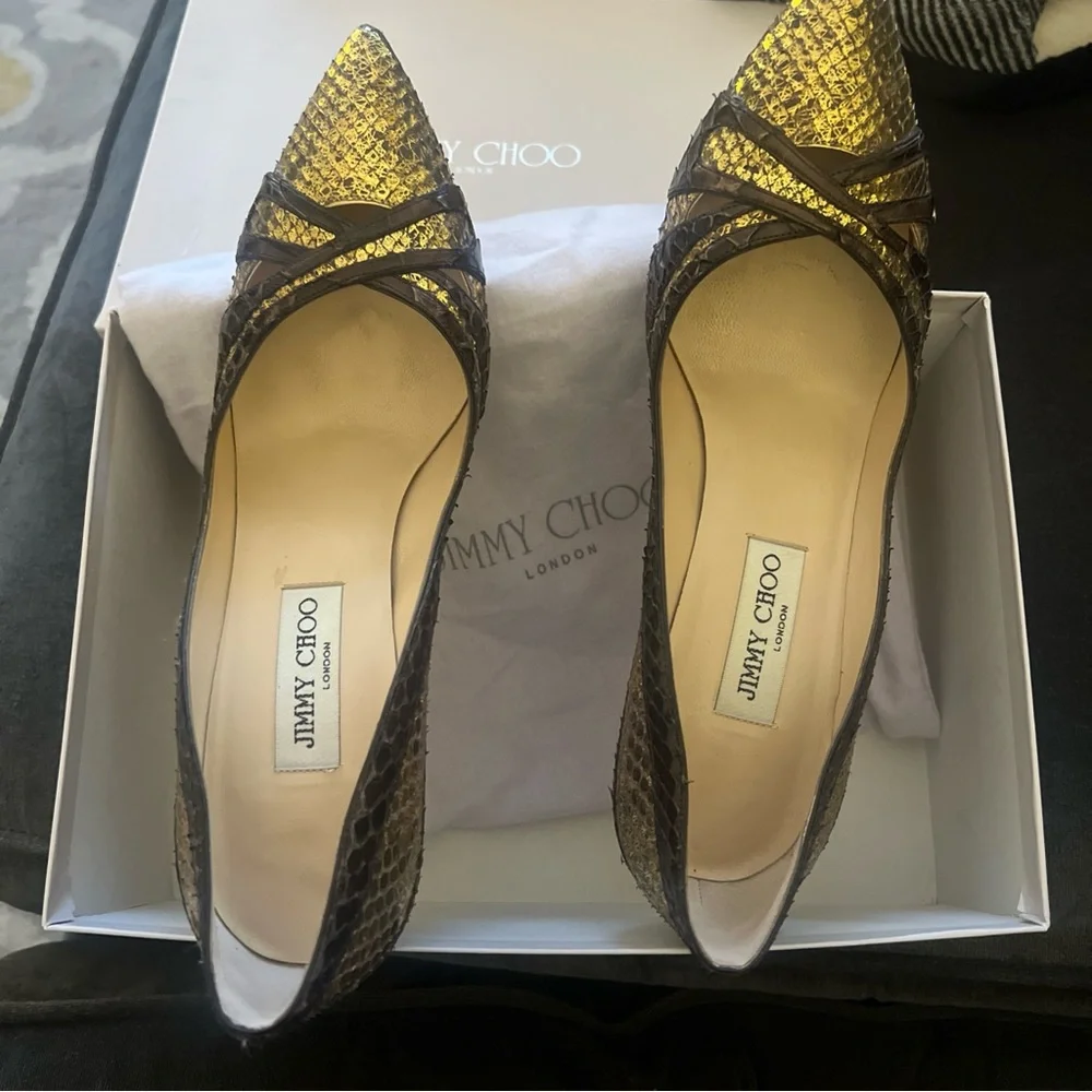 Jimmy Choo Python Heels 40 - Picture 4 of 7